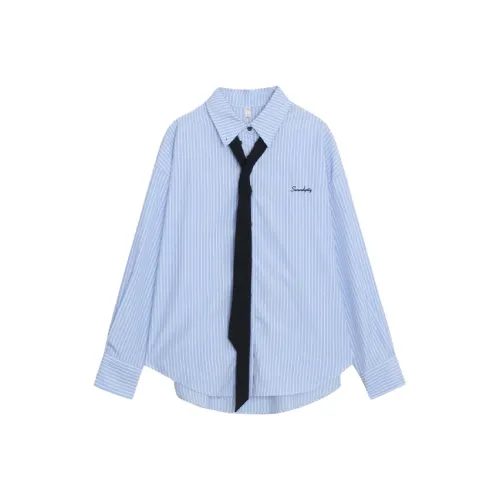 PAZZO Синий с галстуком женские рубашки