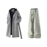 Серый + Желтый Грязь Джинсы с Флисовой Подкладкой