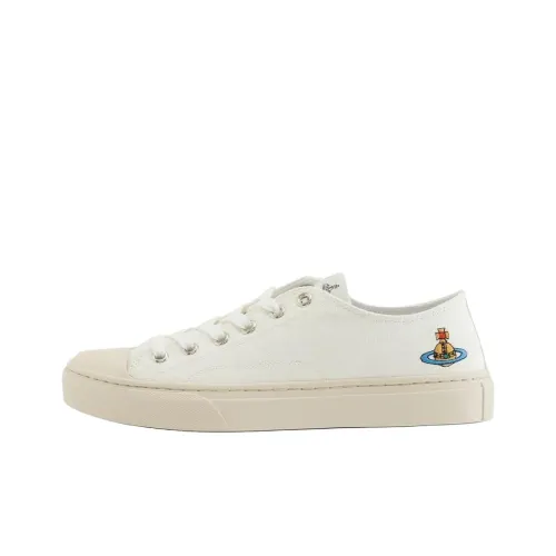Vivienne Westwood Plimsoll Low Top Canvas Shoes Women's White Вивьен Вествуд Plimsoll Low Топ Кеды Женские Белые