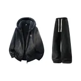 Темно-серый + черный джинсы с флисовой подкладкой