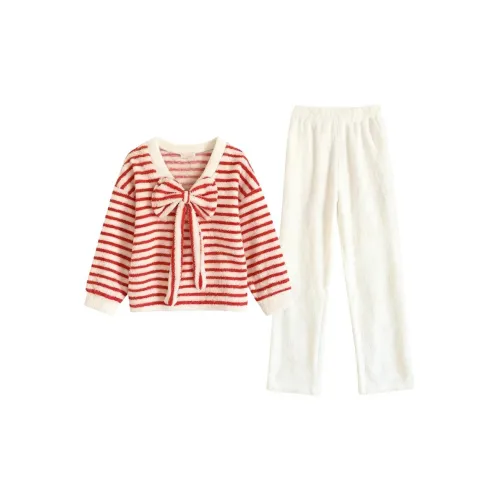 Daiyindie Осенние и зимние пижамы для женщин утолщенные и с флисовой подкладкой термические домашние комплекты