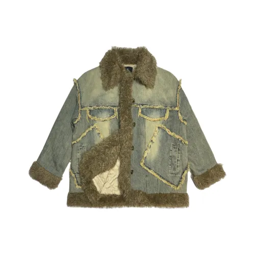 DITB Винтажная джинсовая ткань Форма Runs Большой Рекомендуемый размер Пуховые куртки Unisex Джинсовые куртки