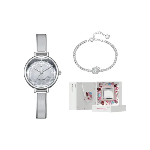 Zgo Sanrio Hello Kitty Hello Kitty Кварцевый механизм Сплав Ремешок Часы Женские часы Серый циферблат