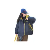 Темно-синий синий пальто с вкладышем для сумки