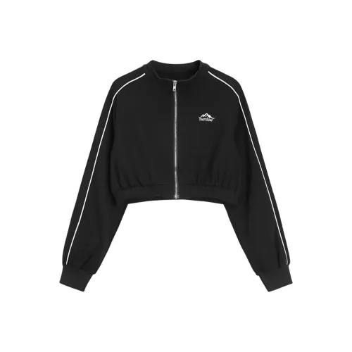 COVER TIME Черное пальто женские куртки