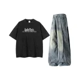 Washed Black Короткий рукав + Vintage Blue Dagger Джинсы