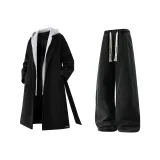 Чёрный + Чёрный Джинсы с Флисовой Подкладкой