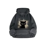 [Тяжелый флис с подкладкой из полиэстер-хлопка] Темно-серый (Tb Cold-Eyed Кошка)