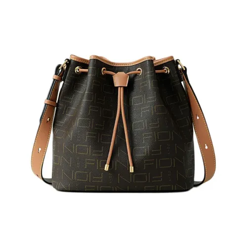 FION Искусственная кожа Сумка через плечо Женская Кофейного цвета Верблюжий