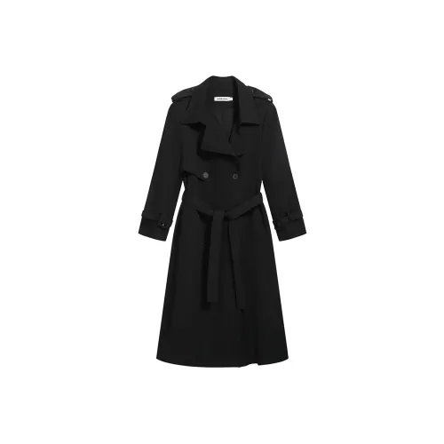 HTHK Черный ремень женское пальто