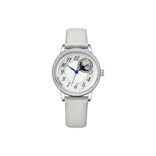 ROLENDO R Автоматический Механический Механизм Часы с Ремешком из Натуральной Кожи Женские Часы Белый Циферблат