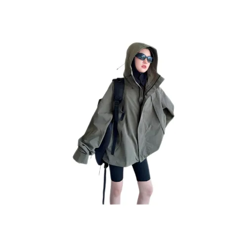 GOYN Army Green Coat Unisex Tops GOYN Армейский зеленый пальто унисекс топы