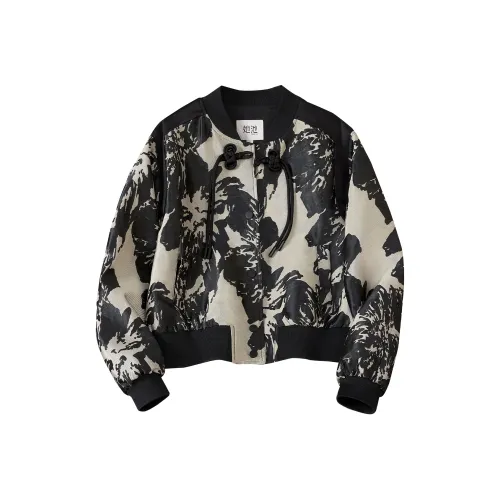 TOUCH Укороченное пальто женское черное Rice многоцветное