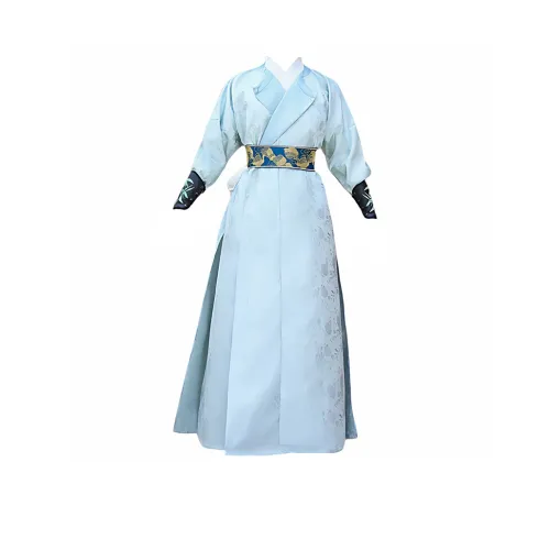 HUANLINGSI Светло-синий Сиреневый с кельтским узором пояс и поддержка запястья мужская Ханьфу