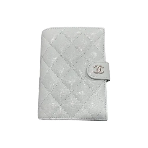 CHANEL Diamond Pattern Картхолдер Женский Светло-Синий