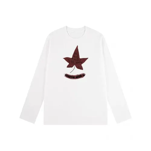 SOURCE WITH U Белый Унисекс T-рубашки