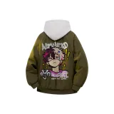 Армейский зеленый хлопковый пуховик (в комплекте с высококачественным белым и серым свитшотом с фотокемией)