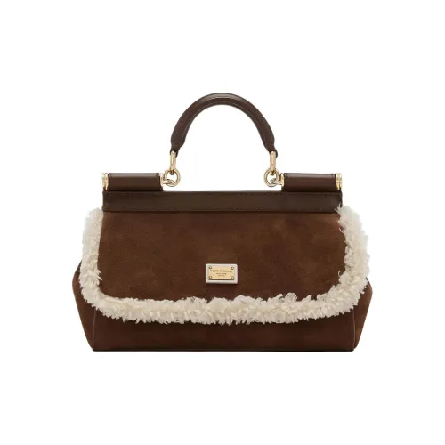 Dolce Gabbana Телячья кожа Одно плечо Сумка Маленькая Женская Коричневая