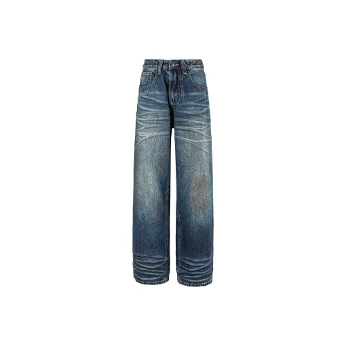 GOODFIGHT Blue Unisex Jeans GOODFIGHT Синий Унисекс Джинсы