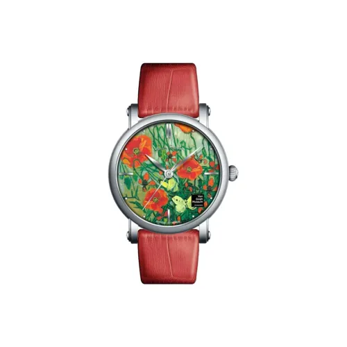 Коллекция VAN GOGH Наручные часы Кварцевый механизм Естественная кожа Ремешок Многоцветный циферблат Женские часы