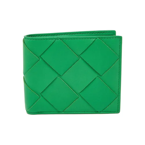 Bottega Veneta с коровьей кожей And овчина кошелек мужской зеленый