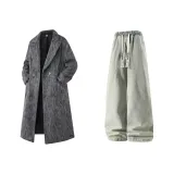 Серый + Желтый Грязь Джинсы с Флисовой Подкладкой