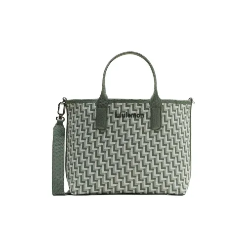 lululemon Полиэстер Тоут Сумка Сумка для покупок Сумка на плечо Сумка маленькая Женская Серый Зеленый