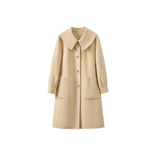 FENHONGMALI Heartfelt Beige Women's Coat FENHONGMALI Heartfelt Бежевый Женское Пальто