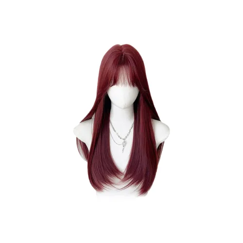 YOUXI Малиновый Красный Полный Наушники Парик Высокотемпературная Пряжа Длинные Прямые Волосы