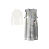 Серый жилет, юбка + базовый слой