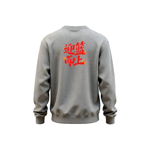 NBA Classic Свитшот Осенний Зимний Softfire Буква Fun С принтом Американский Базовый Casual Sports Универсальный Серый Унисекс