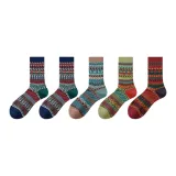 2 Темно-синий + Светло-кофейный + Травяной зеленый + Красный [5 пар]