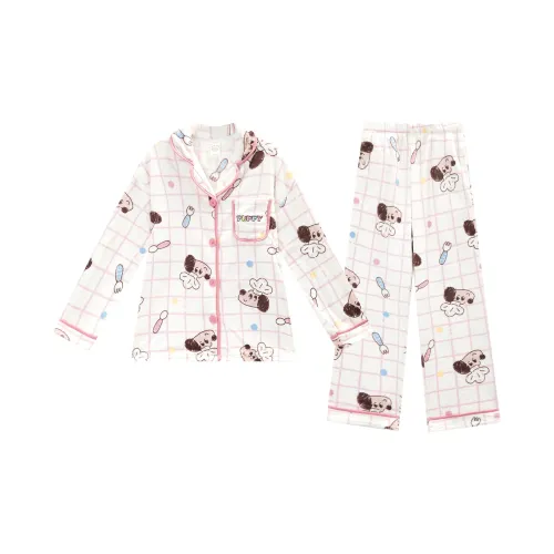 GUKOO Пижамный комплект женский хлопок белый