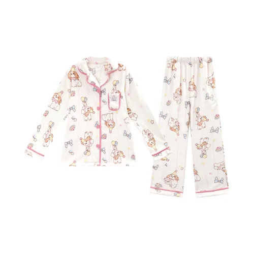 GUKOO Пижамный комплект женский светлый бежевый