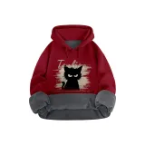 [Тяжелый Флис с Подкладкой из Полиэстер-Хлопка] Бордовый (Tb Cold-Eyed Кошка)