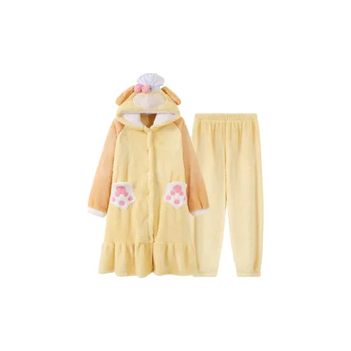 QIAOYUN Жёлтые Женские Пижамные Комплекты