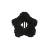 Черный плюшевый заколка для волос со звездой