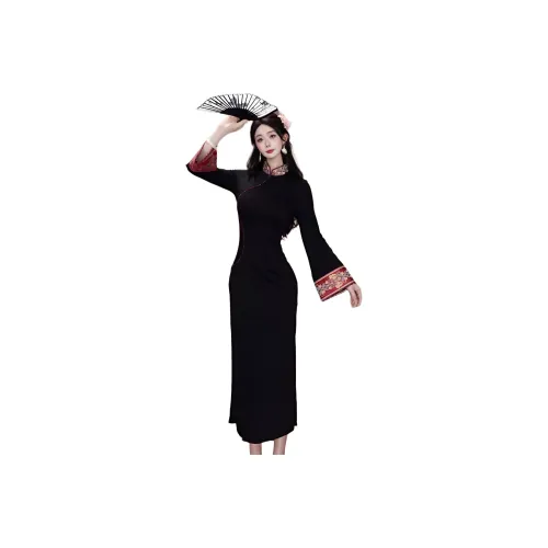 GOSO Длинное платье с длинными рукавами женское