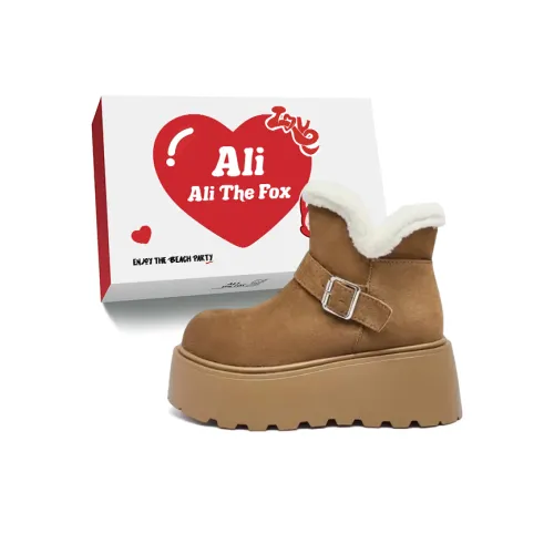Али Тх Фокс С флисовой подкладкой Термический Винтажный стиль Повседневный Короткие Снежные ботинки Женские