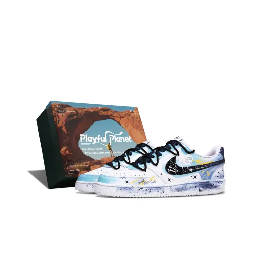 Nike Court Vision 1 Устойчивые к истиранию низкие скейтбордические кроссовки Мужские Градиент Синий