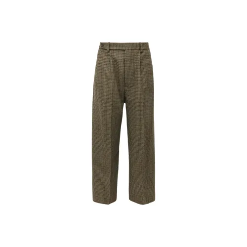 Bode Morris Плиссированные Прямые Штаны с Гусиной Лапкой из Шерсти Костюм Брюки Мужские