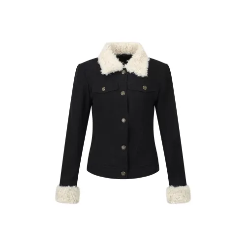 KKX Темно-синие женские бархатные куртки