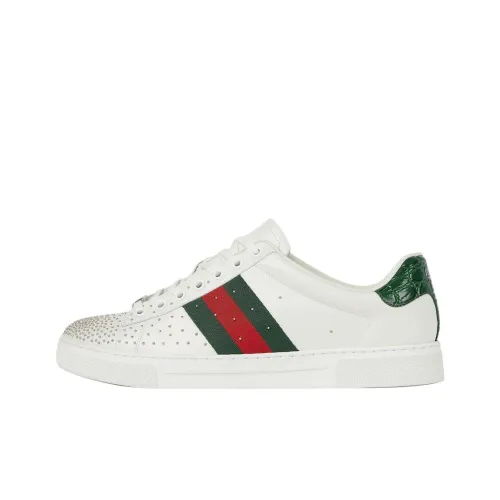 GUCCI Ace Low Топ Скейтборд Кроссовки Мужские Белые