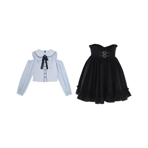 ORANDOR WEAR Светло-синий женский комплект с юбкой