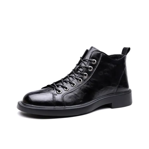 JX Повседневные кожаные туфли Мужские Черные