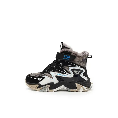 XTEP Устойчивый к истиранию противоскользящий утепленный детская обувь черный ультраматовый серый