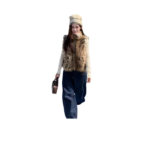 ORANDOR WEAR Леопардовый принт кофейный женские жилеты