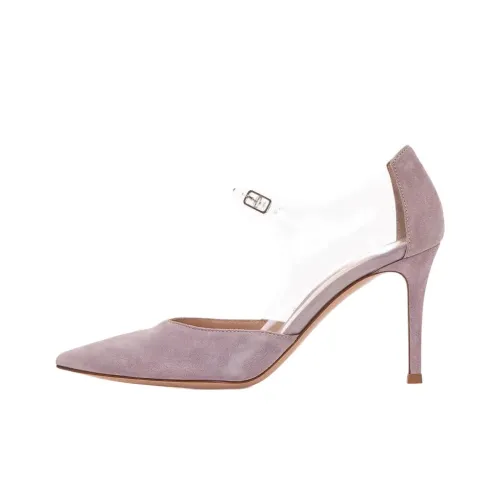 GIANVITO ROSSI Plexi Низкий каблук Mary Jane 8,5 см Женские Фиолетовые