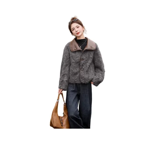 Yi Mengyuan Вельвет Feel Пальто Женское