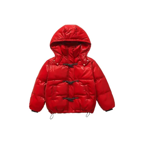 Meter Красный пуховик осенний и зимний для детей с капюшоном